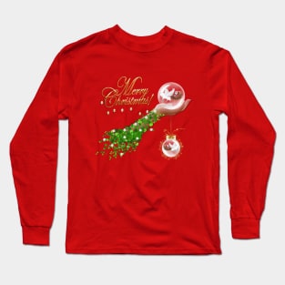 Merry Christmas Greeting. Pegasus, Helping Santa Long Sleeve T-Shirt